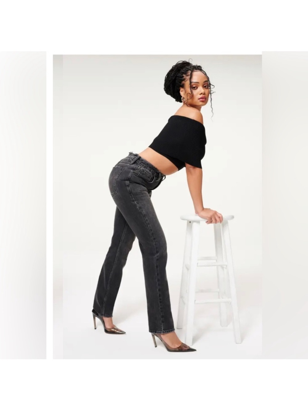 GOOD AMERICAN Good '90s Icon Straight Leg Jeans - Picture 2 of 6